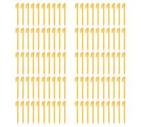 Gvvsjgdbis Lot de 100 piquets de tente en plastique avec clous de sable, piquets de sol, accessoires de tente de camping en plein air, jaune