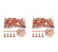 Gvvsjgdbis Lot de 100 rivets et bavures en cuivre pour cuir, ceinture, portefeuille, collier, cuir, bricolage, 1,27 cm