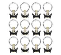 Gvvsjgdbis Lot de 12 clips de fixation à goujon unique pour rail en L Capacité de 1,8 kg avec anneau rond en acier inoxydable Noir