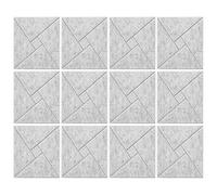 Gvvsjgdbis Lot de 12 panneaux acoustiques en mousse avec autocollants, 30,5 x 30,5 x 1 cm, carreaux insonorisants pour murs, gris