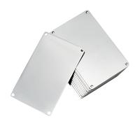 Gvvsjgdbis Lot de 12 pièces vierges rectangulaires en acier inoxydable 304, 8,6 x 5,3 cm, 4 trous