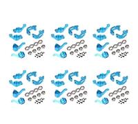 Gvvsjgdbis Lot de 12 supports de moyeu de direction en alliage d'aluminium à roulement à billes 1/10 94123 94111 102010 102011 102012 02013 02014, bleu