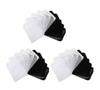 Gvvsjgdbis Lot de 120 sacs filtrants en maille pour aquarium avec fermeture éclair pour enlever le charbon de bois, blanc et noir
