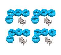 Gvvsjgdbis Lot de 16 adaptateurs hexagonaux de moyeu de roue en alliage d'aluminium 12 mm pour 144001 1/14 RC Pièces de rechange de voiture, bleu