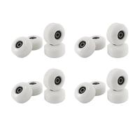 Gvvsjgdbis Lot de 16 roues de skateboard avec roulements 52 x 30 mm, roues en polyuréthane, pièces de skateboard, cruiser, longboard, blanc