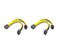 Gvvsjgdbis Lot de 2 adaptateurs d'alimentation 8 broches femelle vers double PCIe 2 x 8 broches (4 et 4) mâles pour adaptateur d'alimentation de carte mère