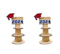 Gvvsjgdbis Lot de 2 boîtes cadeau pour remise de diplôme 2024 - Porte-monnaie facile à installer - Lettrage bleu