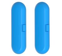Gvvsjgdbis Lot de 2 boîtes de voyage électriques portables pour poignée de brosse à dents universelle, têtes de brosse à dents, support, bleu, facile à utiliser