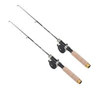 Gvvsjgdbis Lot de 2 cannes à pêche sur glace d'hiver - Moulinets de pêche - Canne à pêche - Combo stylo - Leurres de pêche - Canne à pêche dure