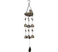 Gvvsjgdbis Lot de 2 carillons éoliens en forme de nid d'oiseau avec 12 cloches en bronze pour décoration de jardin et d'intérieur