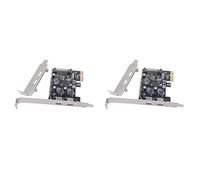 Gvvsjgdbis Lot de 2 cartes d'extension PCIE vers double type C PCI-E X1 vers 2 ports de type C USB 3.2 GEN1 5 Gbps pour ordinateur de bureau