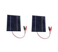 Gvvsjgdbis Lot de 2 chargeurs de panneau solaire 12 V 2 W - Chargeur de batterie rechargeable avec fil à clip, facile à utiliser