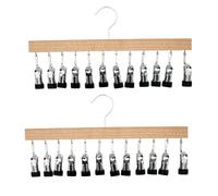 Gvvsjgdbis Lot de 2 cintres pour pantalons avec 12 clips antidérapants, organiseur de leggings pour la garde-robe