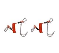 Gvvsjgdbis Lot de 2 crochets double de plongée en acier inoxydable avec ressort hélicoïdal et cordon de sécurité Orange