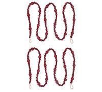 Gvvsjgdbis Lot de 2 guirlandes de perles en bois de 2,1 m - Décoration d'intérieur - Style rustique - Arbre de Noël - Décoration bohème - Décoration de cheminée - Perles de prière