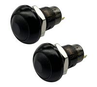 Gvvsjgdbis Lot de 2 interrupteurs à bouton-poussoir marche/arrêt étanches 12 mm SPST 2 A IP67 Noir