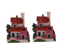 Gvvsjgdbis Lot de 2 mini maisons miniatures en résine pour jardin féérique - Décoration de jardin - 4 styles aléatoires