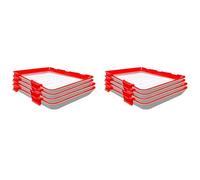 Gvvsjgdbis Lot de 2 plateaux alimentaires en plastique empilables réutilisables pour conserver la fraîcheur des aliments