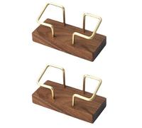 Gvvsjgdbis Lot de 2 porte-cartes de visite en laiton noyer massif pour cartes de visite professionnelles
