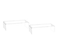 Gvvsjgdbis Lot de 2 présentoirs de présentation en acrylique, présentoir de table à dessert, rectangulaire, transparent, montage pour une installation facile