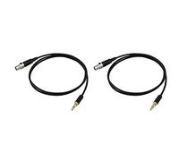 Gvvsjgdbis Lot de 2 prises jack 3,5 mm vers mini XLR femelle 3 broches pour casque BM800 PC, mixeur, microphone, amplificateur de caméra stéréo 0,5 m