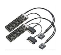 Gvvsjgdbis Lot de 2 répartiteurs USB à 9 broches avec câble d'alimentation, connecteur répartiteur USB 2.0 interne