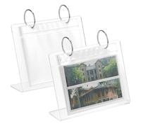 Gvvsjgdbis Lot de 2 supports de rangement en acrylique pour calendrier photo avec 34 pochettes 12,7 x 7,6 cm