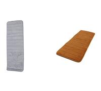 Gvvsjgdbis Lot de 2 tapis absorbants antidérapants en mousse à mémoire de forme pour cuisine, chambre à coucher, tapis de sol gris et kaki 120 x 40 cm
