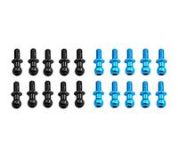 Gvvsjgdbis Lot de 20 vis à billes hexagonales M3 en métal pour pièces de voiture TT01 TT02 D5 1/10 RC Drift, 10 pièces bleues et 10 pièces noires