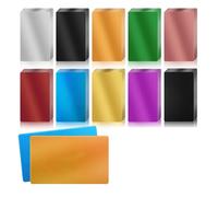 Gvvsjgdbis Lot de 200 feuilles vierges en aluminium colorées pour cartes de visite, multi-usages, faciles à installer (10 couleurs)
