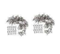 Gvvsjgdbis Lot de 200 mousquetons pivotants pour pêche à la carpe, 100 pièces de longueur 16 mm et 100 pièces de longueur 20 mm