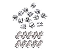 Gvvsjgdbis Lot de 22 colliers de serrage en acier inoxydable pour câbles de 2 mm et 10 pièces de 3 mm