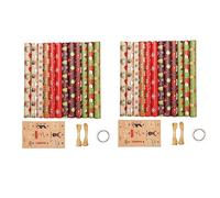 Gvvsjgdbis Lot de 24 feuilles de papier cadeau pour Noël ou anniversaire