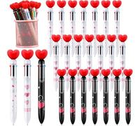 Gvvsjgdbis Lot de 24 stylos à bille rétractables en forme de cœur pour la Saint-Valentin, adultes, femmes, infirmières, mariage