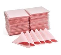 Gvvsjgdbis Lot de 250 chiffons de nettoyage pour bijoux, chiffon de polissage professionnel emballé individuellement, chiffon de polissage rose argenté