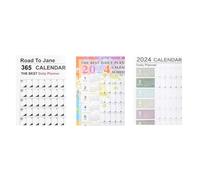Gvvsjgdbis Lot de 3 calendriers 2024 à 365 jours pour l'école, la maison, le bureau, 74 x 53 cm