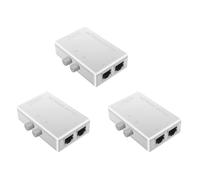 Gvvsjgdbis Lot de 3 commutateurs réseau RJ45 2 ports LAN Ethernet Commutateur RJ45 double port de partage manuel