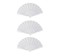 Gvvsjgdbis Lot de 3 éventails pliables en plastique pour homme et femme Blanc