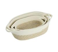 Gvvsjgdbis Lot de 3 paniers de rangement en corde tissée - Bacs portables en coton pour vêtements, literie, faciles à utiliser B