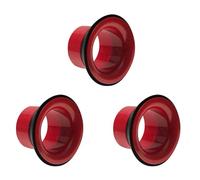 Gvvsjgdbis Lot de 3 tambours de basse en caoutchouc ABS avec protection noire pour trou de port - Tête de tambour à trou micro - Rouge