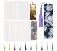 Gvvsjgdbis Lot de 30 marque-pages double face avec pompons, 15,2 x 3,8 cm en plastique pour travaux manuels et cadeaux