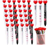 Gvvsjgdbis Lot de 36 stylos à bille rétractables en forme de cœur pour la Saint-Valentin, adultes, femmes, infirmières, mariage