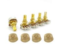 Gvvsjgdbis Lot de 4 boutons de contrôle de vitesse pour guitare électrique Doré et 5 potentiomètres audio Volume et tonalité A500K