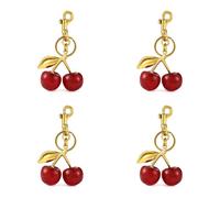 Gvvsjgdbis Lot de 4 breloques en forme de cerises pour sac à main et porte-clés - Complément tendance parfait pour un style quotidien et