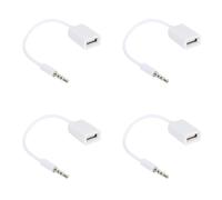 Gvvsjgdbis Lot de 4 câbles audio AUX mâle 3,5 mm vers USB 2.0 femelle pour voiture MP3
