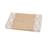 Gvvsjgdbis Lot de 4 chemins de table rétro en dentelle et toile de jute pour décoration de table de mariage, décoration facile à utiliser, C