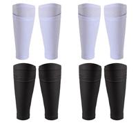 Gvvsjgdbis Lot de 4 paires de protège-tibias de football respirants pour football, ballon, course à pied, cyclisme, taille L
