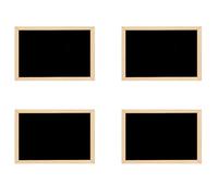 Gvvsjgdbis Lot de 4 petits tableaux noirs double face en bois avec cadre en bois - Pour écrire des messages - Décoration d'intérieur