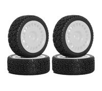 Gvvsjgdbis Lot de 4 pneus en caoutchouc de 68 mm pour XV01 XV02 TT01 TT02 PTG-2 1/10 RC - Pièces de mise à niveau pour voiture de course - Blanc