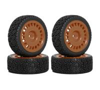 Gvvsjgdbis Lot de 4 pneus en caoutchouc de 68 mm pour XV01 XV02 TT01 TT02 PTG-2 1/10 RC - Pièces de mise à niveau de voiture de course marron